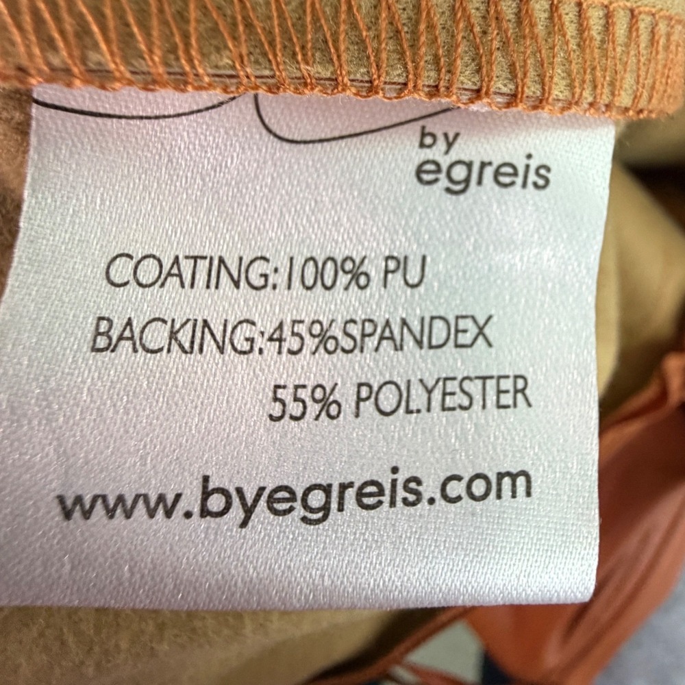 NWT by egregreis Faux Leather Orange‎ Pencil Skirt Tie Waist Size S - Picture 4 of 8
